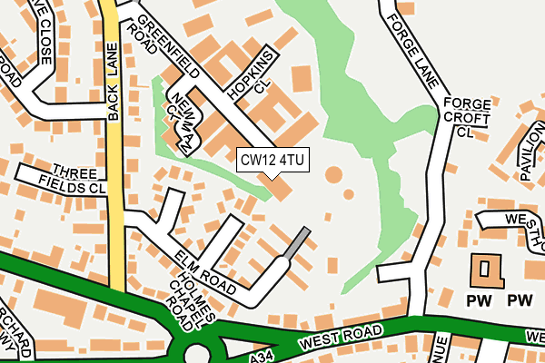 CW12 4TU map - OS OpenMap – Local (Ordnance Survey)