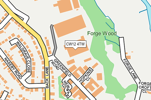 CW12 4TW map - OS OpenMap – Local (Ordnance Survey)