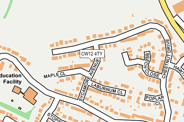 CW12 4TY map - OS OpenMap – Local (Ordnance Survey)