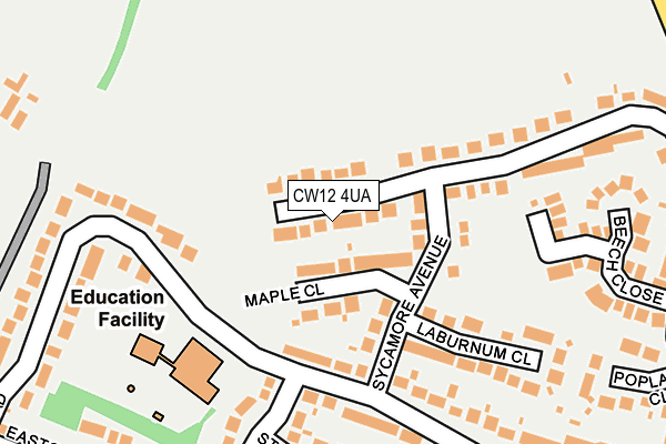 CW12 4UA map - OS OpenMap – Local (Ordnance Survey)