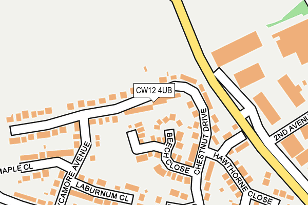 CW12 4UB map - OS OpenMap – Local (Ordnance Survey)