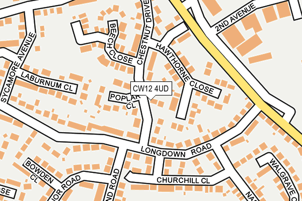 CW12 4UD map - OS OpenMap – Local (Ordnance Survey)