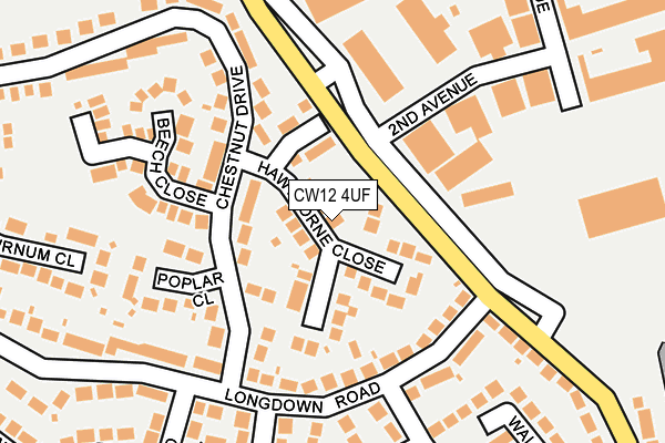 CW12 4UF map - OS OpenMap – Local (Ordnance Survey)