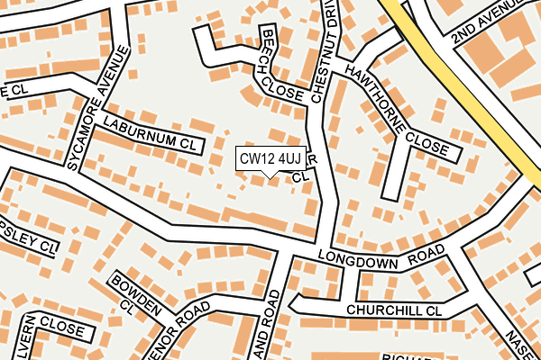 CW12 4UJ map - OS OpenMap – Local (Ordnance Survey)