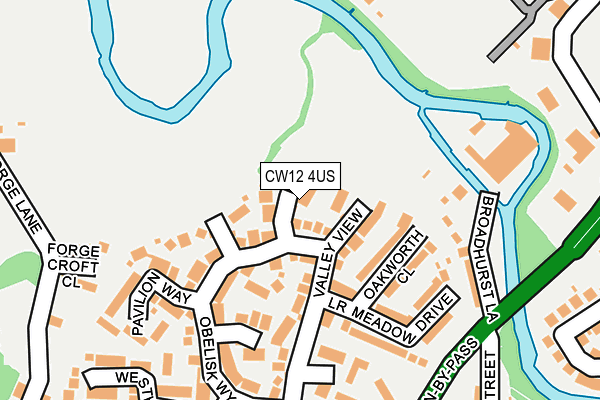 CW12 4US map - OS OpenMap – Local (Ordnance Survey)