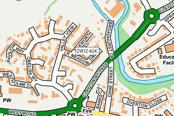 CW12 4UX map - OS OpenMap – Local (Ordnance Survey)