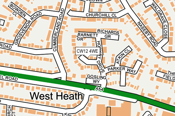 CW12 4WE map - OS OpenMap – Local (Ordnance Survey)