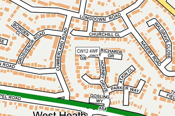 CW12 4WF map - OS OpenMap – Local (Ordnance Survey)