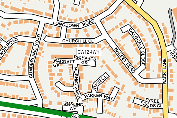 CW12 4WH map - OS OpenMap – Local (Ordnance Survey)