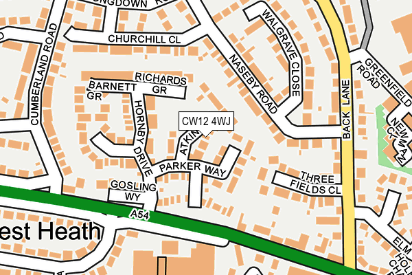 CW12 4WJ map - OS OpenMap – Local (Ordnance Survey)