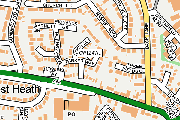 CW12 4WL map - OS OpenMap – Local (Ordnance Survey)