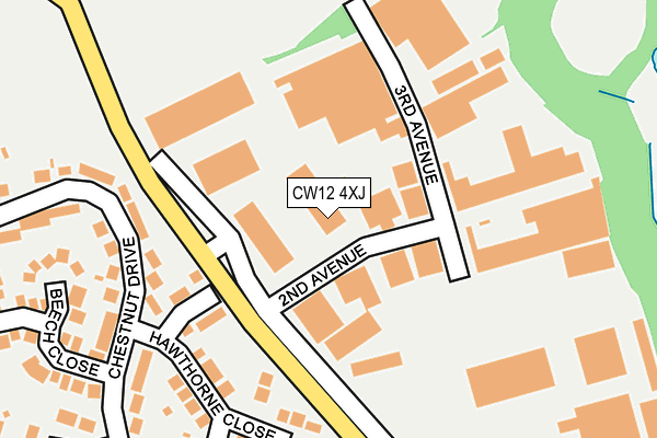 CW12 4XJ map - OS OpenMap – Local (Ordnance Survey)