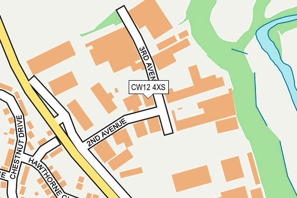 CW12 4XS map - OS OpenMap – Local (Ordnance Survey)