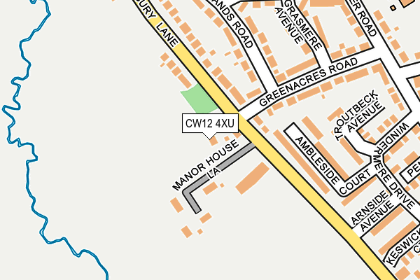 CW12 4XU map - OS OpenMap – Local (Ordnance Survey)