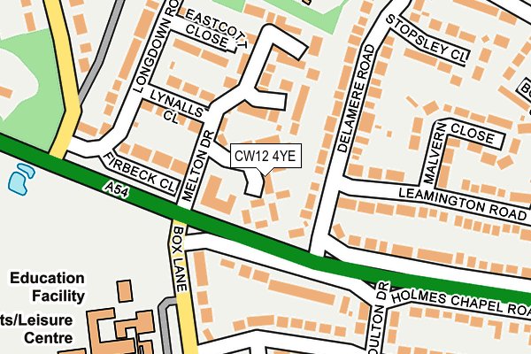 CW12 4YE map - OS OpenMap – Local (Ordnance Survey)