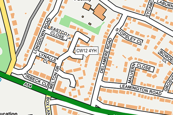 CW12 4YH map - OS OpenMap – Local (Ordnance Survey)