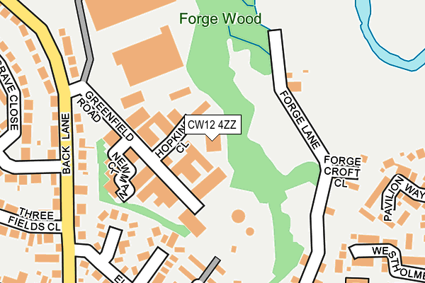 CW12 4ZZ map - OS OpenMap – Local (Ordnance Survey)