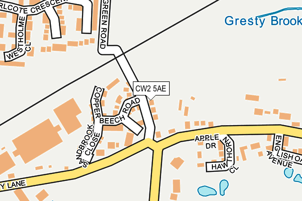 CW2 5AE map - OS OpenMap – Local (Ordnance Survey)