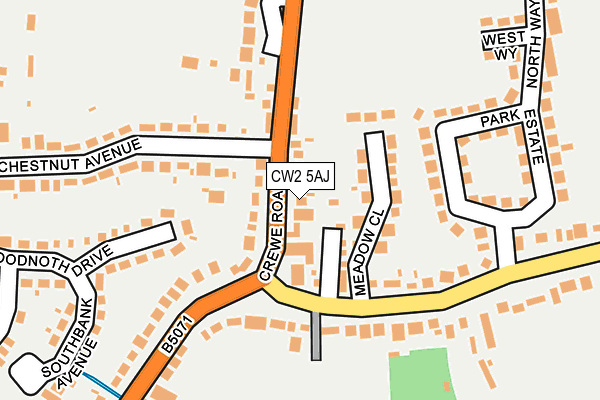 CW2 5AJ map - OS OpenMap – Local (Ordnance Survey)