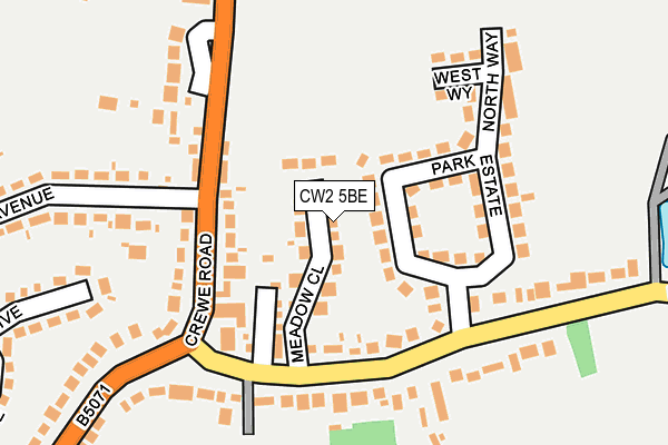 CW2 5BE map - OS OpenMap – Local (Ordnance Survey)