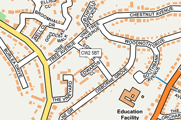 CW2 5BT map - OS OpenMap – Local (Ordnance Survey)