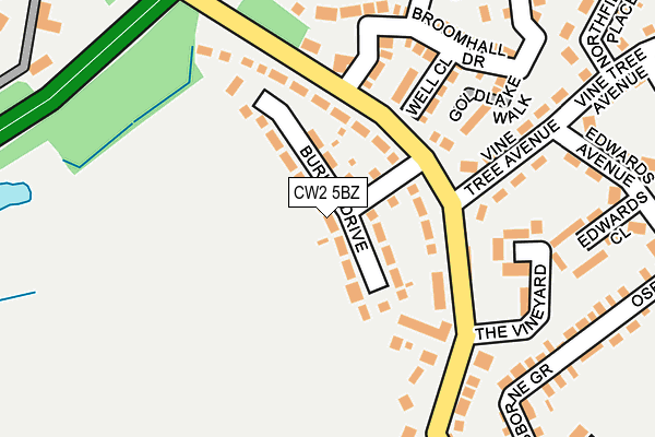 CW2 5BZ map - OS OpenMap – Local (Ordnance Survey)