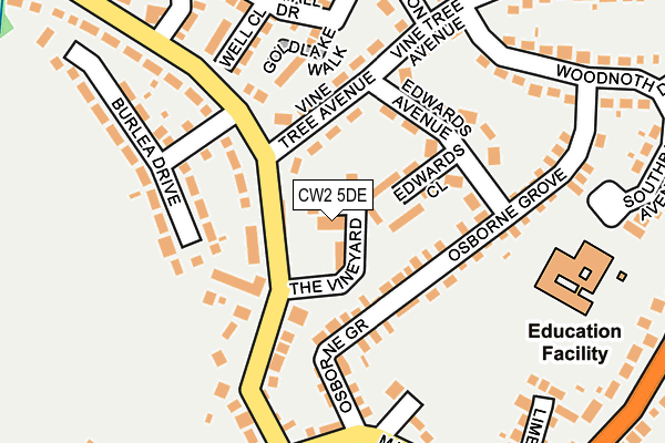 CW2 5DE map - OS OpenMap – Local (Ordnance Survey)