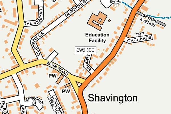 CW2 5DQ map - OS OpenMap – Local (Ordnance Survey)