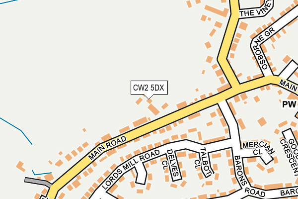 CW2 5DX map - OS OpenMap – Local (Ordnance Survey)