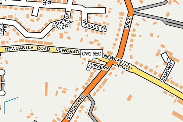 CW2 5EG map - OS OpenMap – Local (Ordnance Survey)