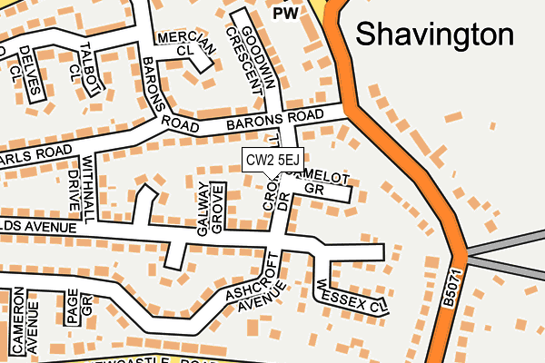 CW2 5EJ map - OS OpenMap – Local (Ordnance Survey)