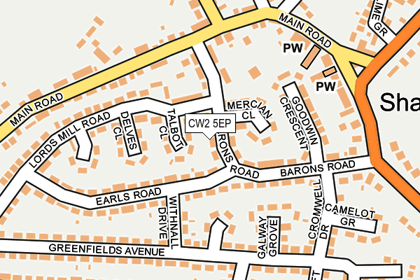 CW2 5EP map - OS OpenMap – Local (Ordnance Survey)