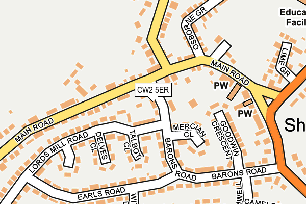 CW2 5ER map - OS OpenMap – Local (Ordnance Survey)