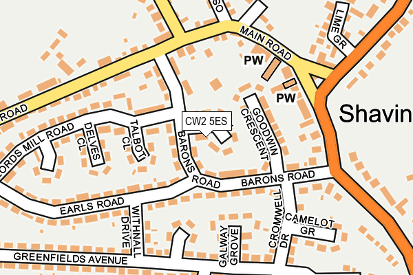 CW2 5ES map - OS OpenMap – Local (Ordnance Survey)