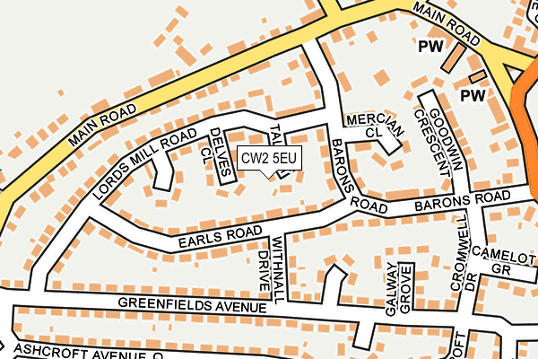 CW2 5EU map - OS OpenMap – Local (Ordnance Survey)