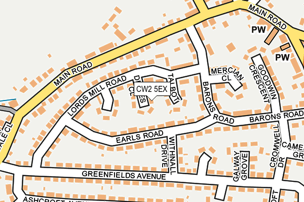 CW2 5EX map - OS OpenMap – Local (Ordnance Survey)