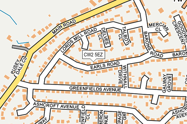 CW2 5EZ map - OS OpenMap – Local (Ordnance Survey)