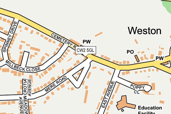 CW2 5GL map - OS OpenMap – Local (Ordnance Survey)