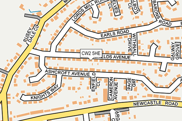 CW2 5HE map - OS OpenMap – Local (Ordnance Survey)