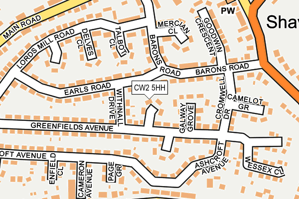 CW2 5HH map - OS OpenMap – Local (Ordnance Survey)