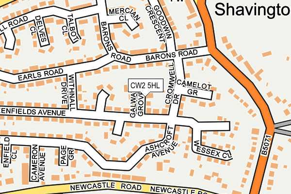 CW2 5HL map - OS OpenMap – Local (Ordnance Survey)