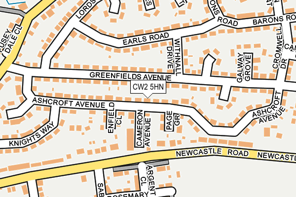 CW2 5HN map - OS OpenMap – Local (Ordnance Survey)