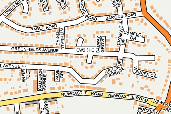 CW2 5HQ map - OS OpenMap – Local (Ordnance Survey)