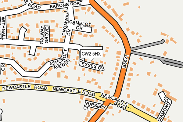 CW2 5HX map - OS OpenMap – Local (Ordnance Survey)
