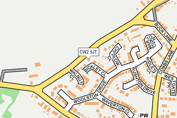 CW2 5JT map - OS OpenMap – Local (Ordnance Survey)