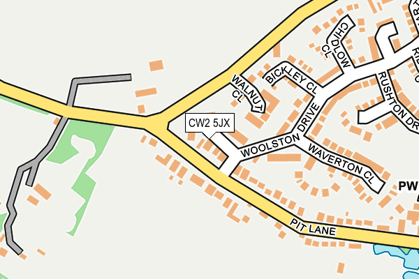 CW2 5JX map - OS OpenMap – Local (Ordnance Survey)