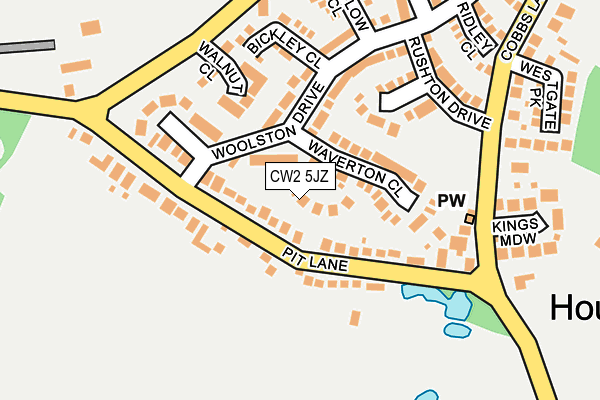 CW2 5JZ map - OS OpenMap – Local (Ordnance Survey)