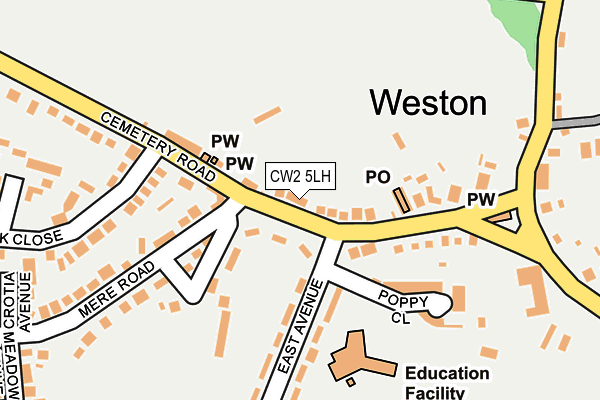 CW2 5LH map - OS OpenMap – Local (Ordnance Survey)