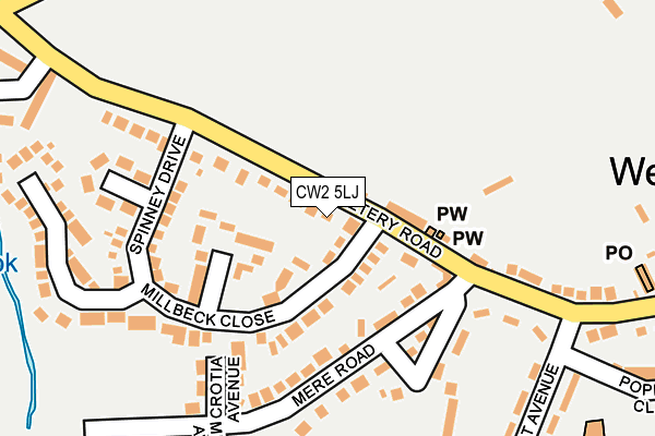 CW2 5LJ map - OS OpenMap – Local (Ordnance Survey)