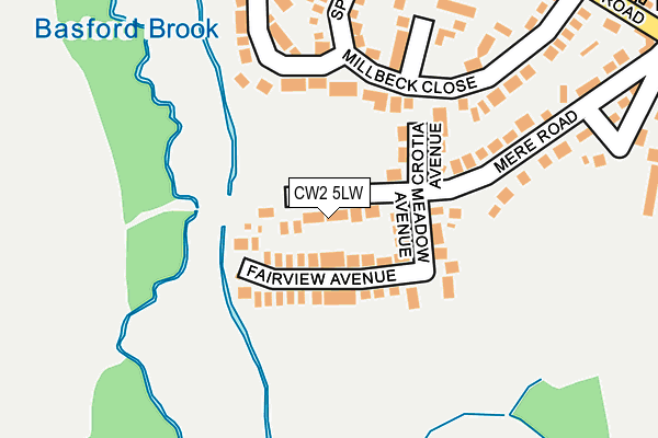 CW2 5LW map - OS OpenMap – Local (Ordnance Survey)